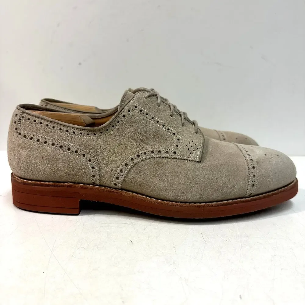 NWOT Crockett & Jones x Ralph Lauren Suede Cap Toe Brogue Made in England 10.5 D